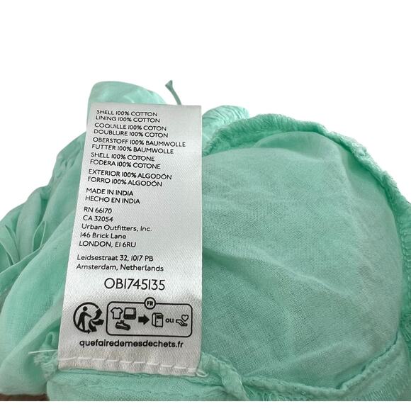 Urban Outfitters Kimchi Blue Belladonna Dress Ruched Mini Turquoise Size Medium - Picture 14 of 14